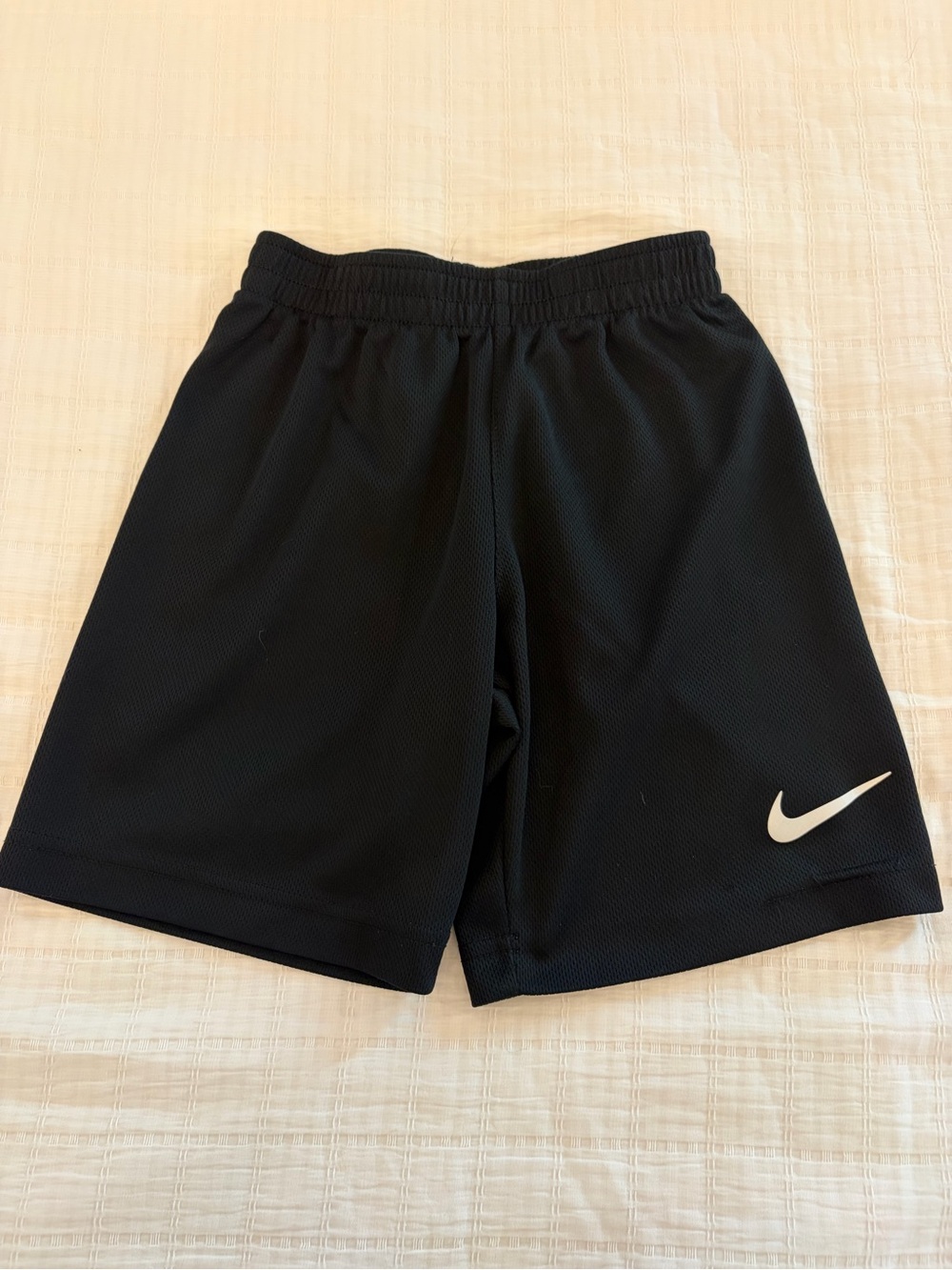 Nike Black Kids Athletic Shorts with White Swoosh